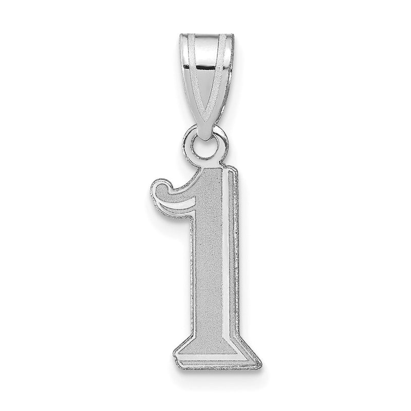 14kw Polished Etched Number 1 Pendant