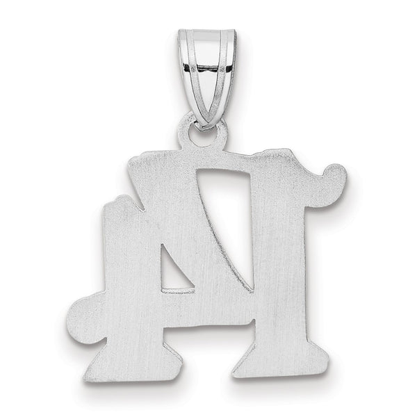 14kw Polished Etched Number 14 Pendant