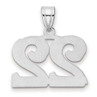 14kw Polished Etched Number 22 Pendant