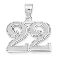 14kw Polished Etched Number 22 Pendant