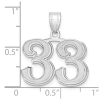 14kw Polished Etched Number 33 Pendant