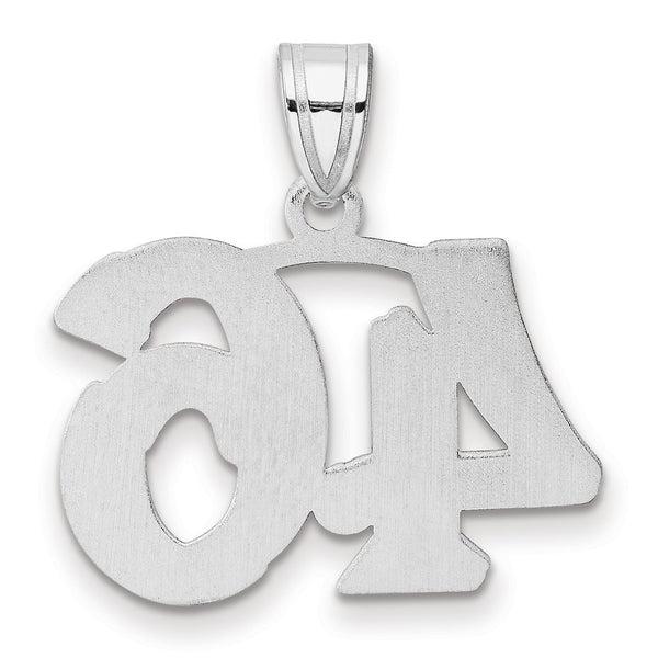 14kw Polished Etched Number 46 Pendant