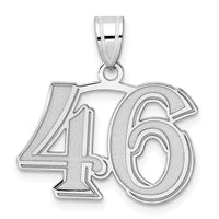 14kw Polished Etched Number 46 Pendant