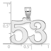 14kw Polished Number 53 Pendant