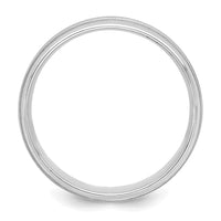 14k White Gold Standard Comfort Fit Brush Satin Fancy Band