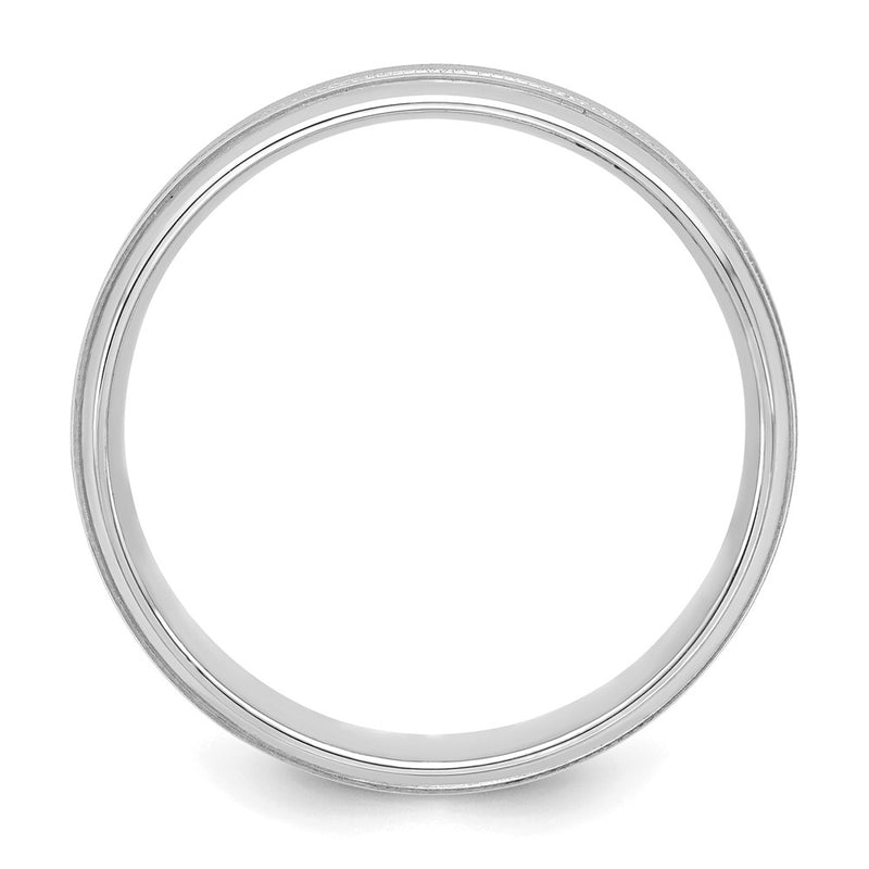 14k White Gold Light Comfort Fit Brush Satin Fancy Band
