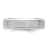 14k White Gold Standard Comfort Fit Brush Satin Fancy Band