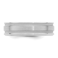 14k White Gold Standard Comfort Fit Brush Satin Fancy Band