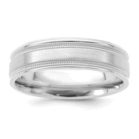 14k White Gold Standard Comfort Fit Brush Satin Fancy Band