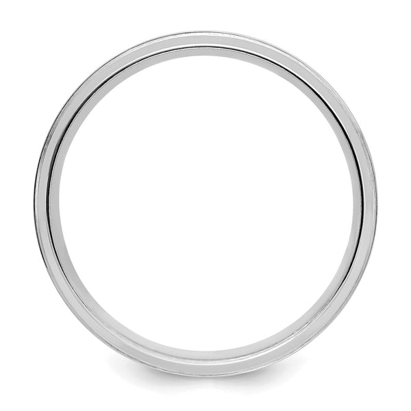 14k White Gold Standard Comfort Fit Brush Satin Fancy Band