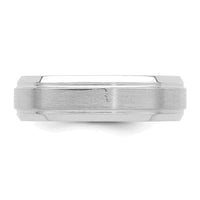 14k White Gold Standard Comfort Fit Brush Satin Fancy Band