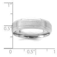 14k White Gold Standard Comfort Fit Brush Satin Fancy Band