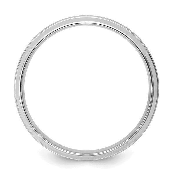 14k White Gold Standard Comfort Fit Brush Satin Fancy Band