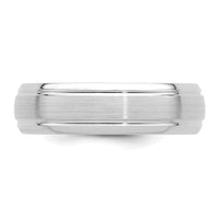 14k White Gold Standard Comfort Fit Brush Satin Fancy Band