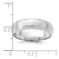 14k White Gold Standard Comfort Fit Brush Satin Fancy Band