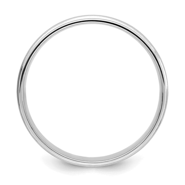 14k White Gold Heavy Comfort Fit Brush Satin Fancy Band