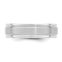14k White Gold Heavy Comfort Fit Brush Satin Fancy Band