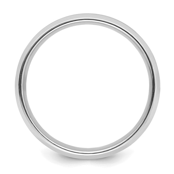 14k White Gold Standard Comfort Fit Brush Satin Fancy Band