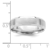 14k White Gold Standard Comfort Fit Brush Satin Fancy Band