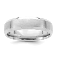 14k White Gold Standard Comfort Fit Brush Satin Fancy Band