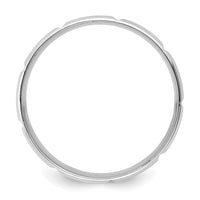14k White Gold Light Comfort Fit Brush Satin Fancy Band