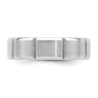 14k White Gold Light Comfort Fit Brush Satin Fancy Band