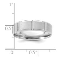 14k White Gold Standard Comfort Fit Brush Satin Fancy Band