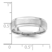 14k White Gold Light Comfort Fit Brush Satin Fancy Band