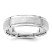 14k White Gold Light Comfort Fit Brush Satin Fancy Band