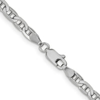 14k White Gold 3.75mm Concave Anchor Chain