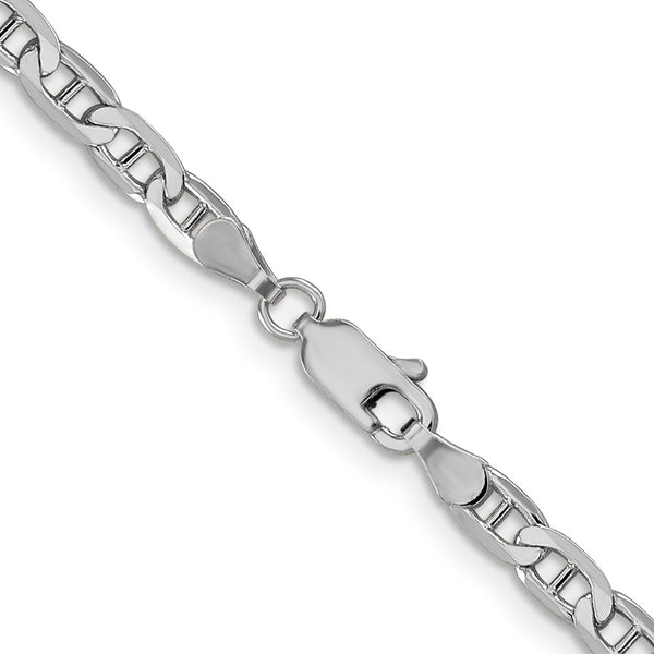 14k White Gold 3.75mm Concave Anchor Chain