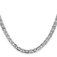 14k White Gold 4.5mm Concave Anchor Chain