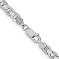 14k White Gold 4.5mm Concave Anchor Chain