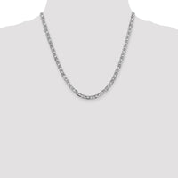 14k White Gold 4.5mm Concave Anchor Chain