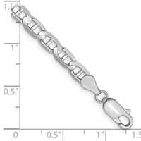14k White Gold 4.5mm Concave Anchor Chain