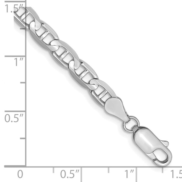 14k White Gold 4.5mm Concave Anchor Chain