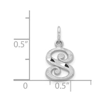 14KW Diamond-cut Letter S Initial Charm