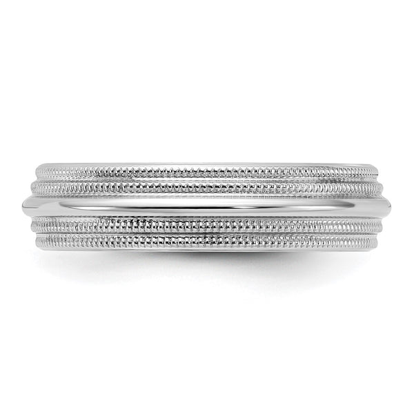 14KW 5mm Double Milgrain Comfort Fit Band Size 7