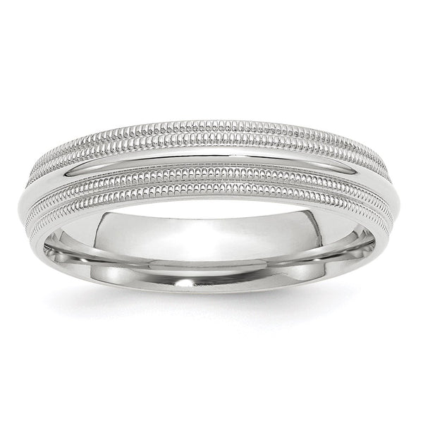 14KW 5mm Double Milgrain Comfort Fit Band Size 4