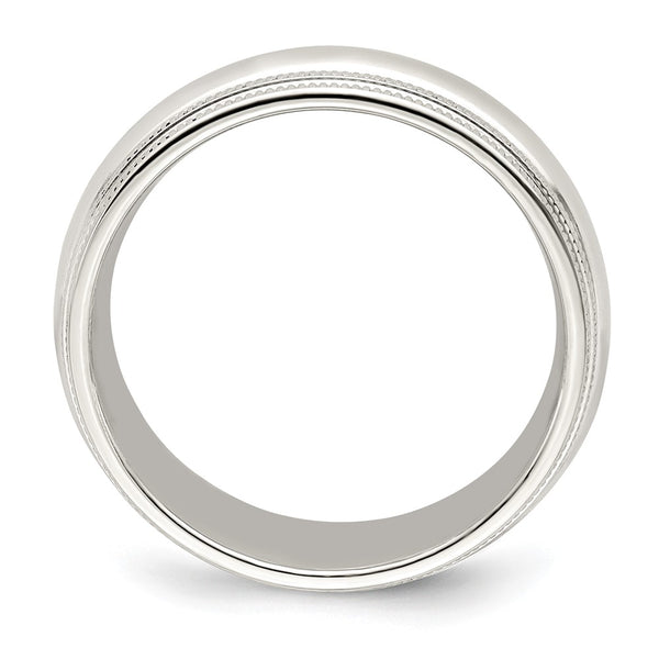 14KW 7mm Double Milgrain Comfort Fit Band Size 10