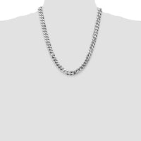 14k White Gold 9.5mm Flat Beveled Curb Chain
