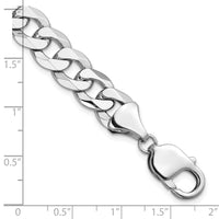 14k White Gold 9.5mm Flat Beveled Curb Chain