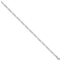 14k White Gold 3mm Flat Figaro Chain