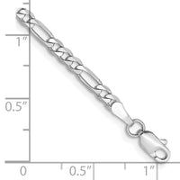 14k White Gold 3mm Flat Figaro Chain