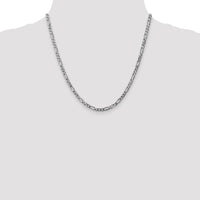 14k White Gold 4mm Flat Figaro Chain