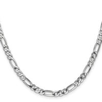 14k White Gold 4.5mm Flat Figaro Chain