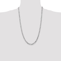 14k White Gold 4.5mm Flat Figaro Chain