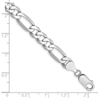 14k White Gold 7mm Flat Figaro Chain