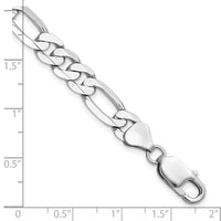 14k White Gold 7.5mm Flat Figaro Chain