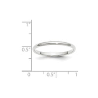 14KW 2mm Half-Round Wedding Band Size 8